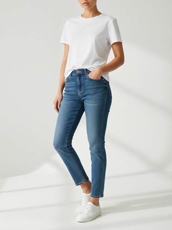 Tahari Denim - Tahari Women's Mid-Rise Blue Skinny Jeans Size 8